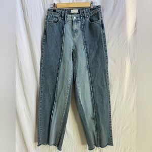 PacSun Two-Tone Straight Leg Jeans - Blue and Gray
